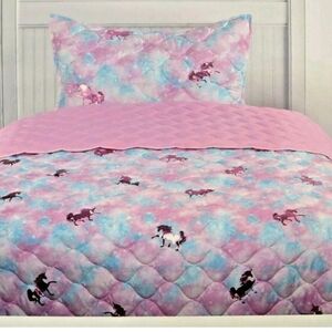 Unicorn Tie Dye 2-Piece Quilt Set Twin Quilt Set